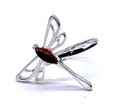 Amber Stone Dragonfly Ring