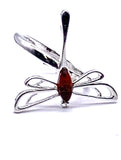 Amber Stone Dragonfly Ring