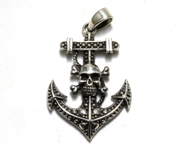 Anchor and Skull Pendant