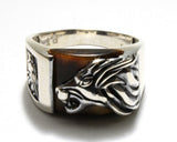 Tiger's Eye Ring with a Lion head