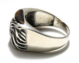 Tiger's Eye Ring with a Lion head
