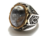 Large Floral Stone Ring