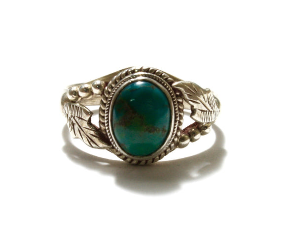 Turquoise Oval Leaf Ring