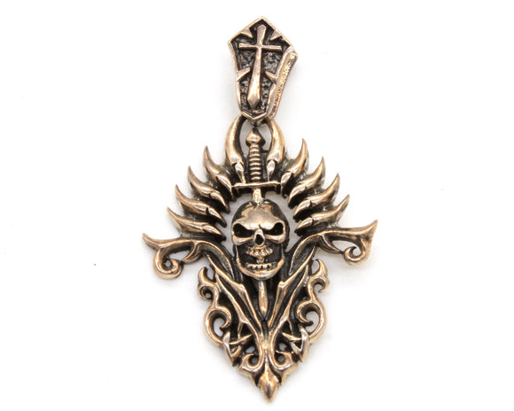 Skull and Flames Pendant